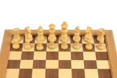 Wooden Chess Set with Folding Board & Storage