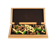 Wooden Chess Set with Folding Board & Storage