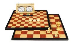 Double Sided Inlaid Walnut Chessboard (47cm)