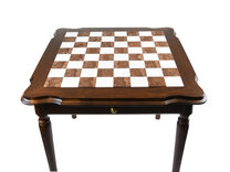 Italfama 4-leg Chess Table with Alabaster & Marble Top (84cm Board)