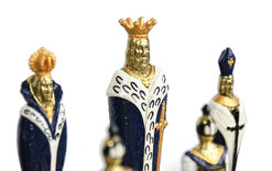 Italfama Renaissance Hand-Painted Metal Chess Pieces (5.5-inch King)