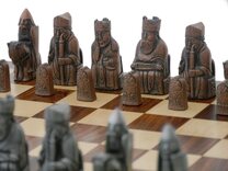 Berkeley Chess Isle of Lewis Chess Set - Steel & Copper finish