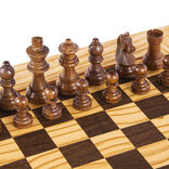 Manopoulos Olive Burl Chess Set with 50cm Chessboard