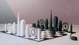 Skyline Chess London Chess Set - Acrylic Set with Folding Card Board