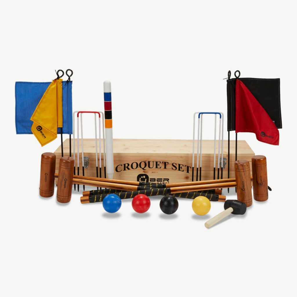 Uber Garden Croquet Set 4 player different size mallets