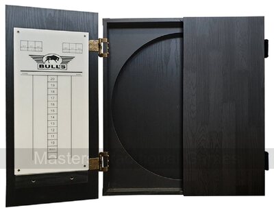 Bull's Darts Deluxe Wooden Dartboard Cabinet - Black