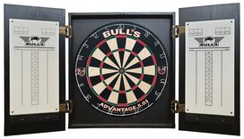 Bull's Darts Deluxe Wooden Dartboard Cabinet - Black