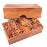 Double 12 Dominoes in Wooden Box