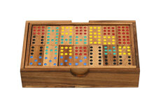 Double 9 Dominoes in Wooden Box