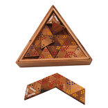 Rombol Tridomino in Triangular Wooden Box - Coloured Dots, 2 Jokers