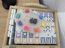 Double 15 - Mexican Train Dominoes in Wooden Case