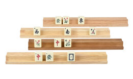 Set of 4 large Mah Jong (Mahjong) tile Racks with ledges - 39cm