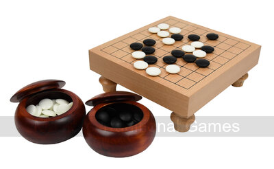 9 x 9 Go Table Set with 8mm stones and Dark Bowls