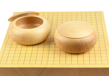 Wooden Go Bowls - Pair, Linden Wood, Natural Finish - Board and stones not included