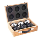 Petanque set - 6 boules with wooden case