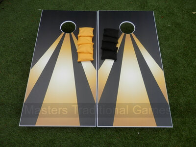 Cornhole - Full Deluxe Set - 2 boards, 8 bags [Golden Darts]