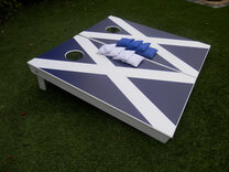 Cornhole - Full Deluxe Set - 2 boards, 8 bags [Scottish Flag]