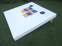 Cornhole Garden Set, Solid White, Full Set (2 Boards, 8 Bags)