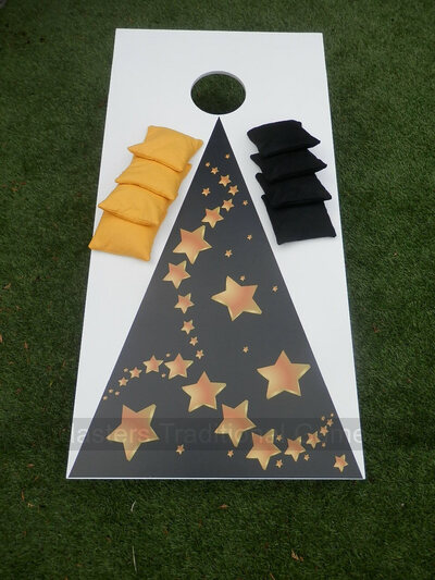 Cornhole - Garden Plus Half Set - 1 board, 8 bags [Golden Sparkle]