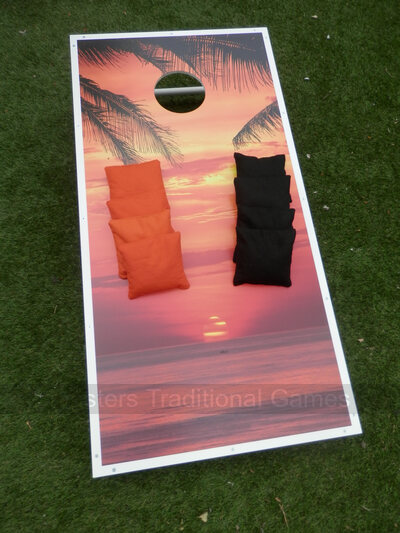 Cornhole - Half Deluxe Set - 1 board, 8 bags [Sunset]