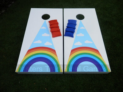 Cornhole - Garden Plus Full Set - 2 boards, 8 bags [Rainbow]