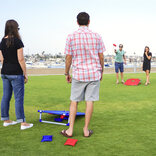 GoSports Portable Tailgate Sized PVC-Framed Cornhole Set - Red & Blue