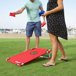 GoSports Portable Tailgate Sized PVC-Framed Cornhole Set - Red & Blue