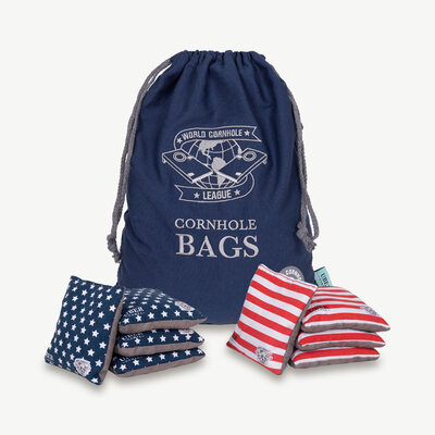 Uber Games - World Cornhole League Cornhole Bean Bags - 4 Stars & 4 Stripes