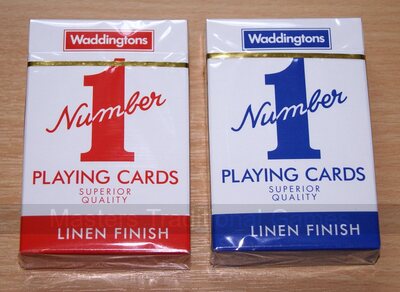 Pair of Waddingtons No. 1 Playing Cards (1 red, 1 blue)