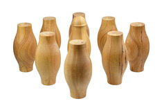 9 x Devon/Somerset Skittle with Kingpin - Rubberwood - 6 inch diameter