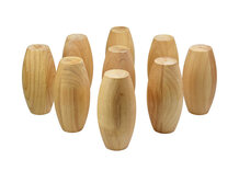 Set of 9 Gloucester Skittle Pins (10 x 5 inch Laminated Rubberwood)