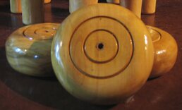 Set of 3 Boxwood cheeses - Northamptonshire style (varnished)