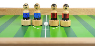 WeyKick Magnetic Wooden Table Football Game, Stadium, 4 Players, Green