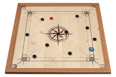 Atelier Radscha Luxury Carrom Board Set - Black/Red Star Design