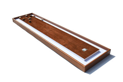 Masters Table Shuffleboard - Walnut with Cognac Rim