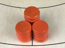 Tracey Orange Crokinole Buttons (set of 13)