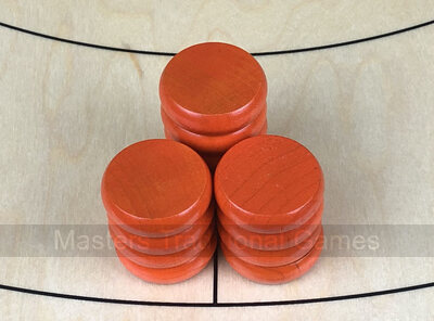 Tracey Orange Crokinole Buttons (set of 13)