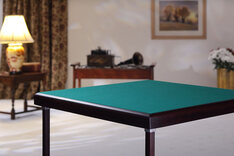 Pelissier Premier Bridge Table -  Mahogany Finish with Green Baize