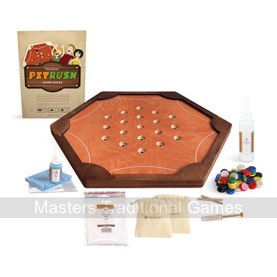 Pitrush - Disk Flicking Action Game (Beech / Walnut Board)