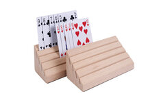 Set of 2 Pyramid Card Holders - Beech Wood