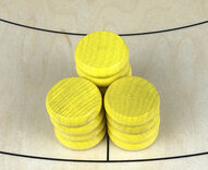 Tracey Yellow Crokinole Buttons (set of 13)